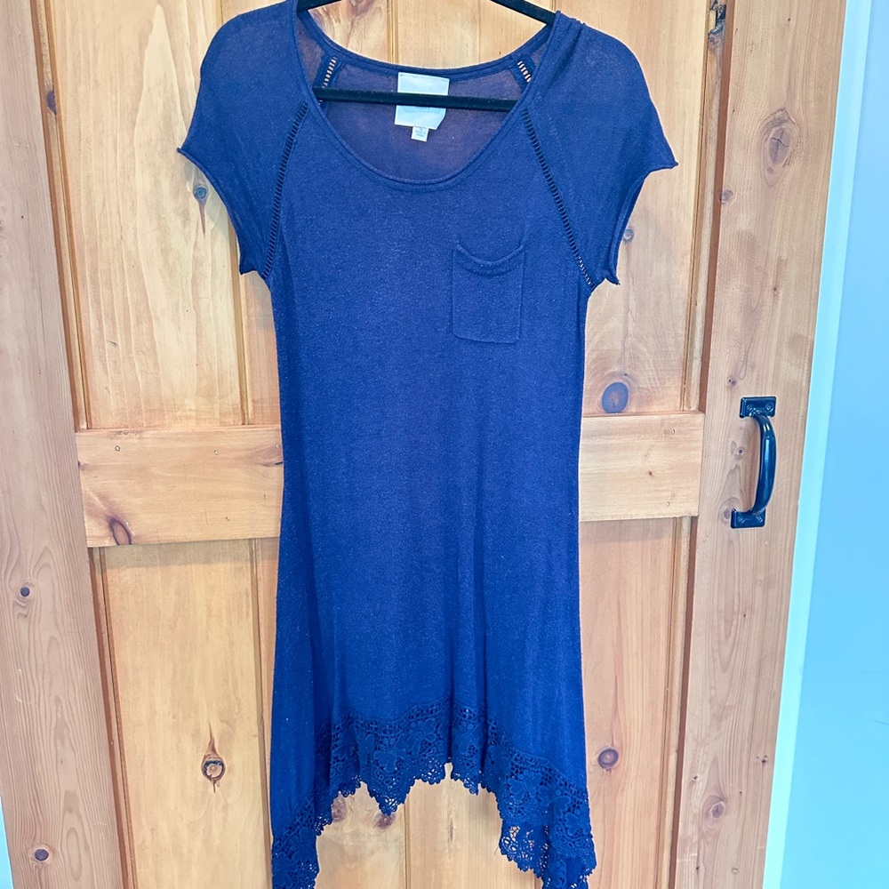 Navy blue knee length dress